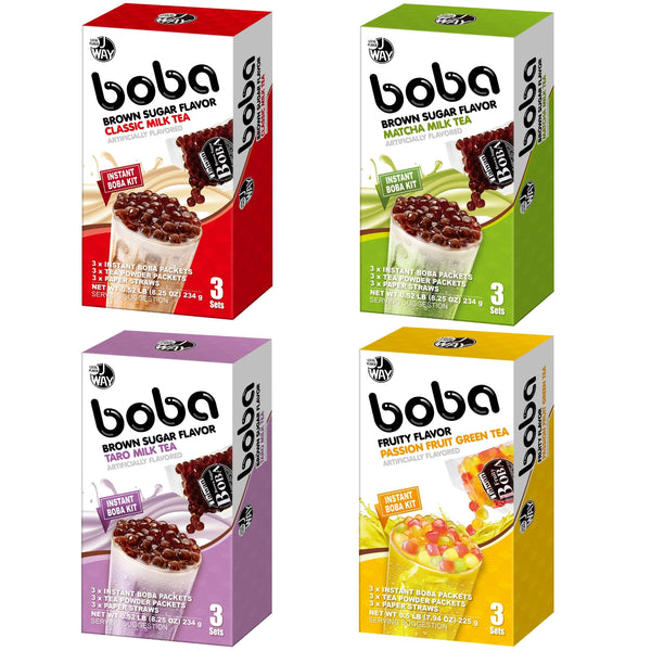 J Way Instant Boba Kit 4 Flavor Variety - 12 Servings
