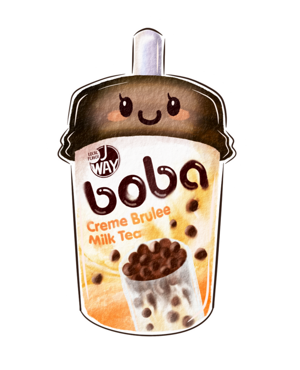 Cream Brulee Milk Tea Boba Sticker