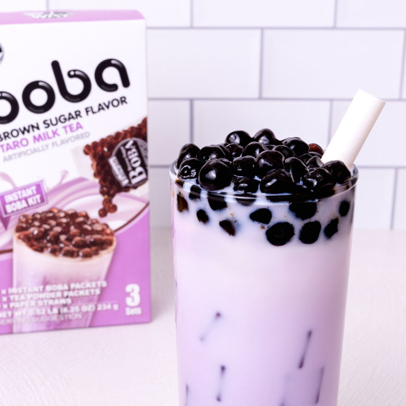 J Way Instant Boba Kit Taro Milk Tea Fruit Tea Variety - 3 Servings
