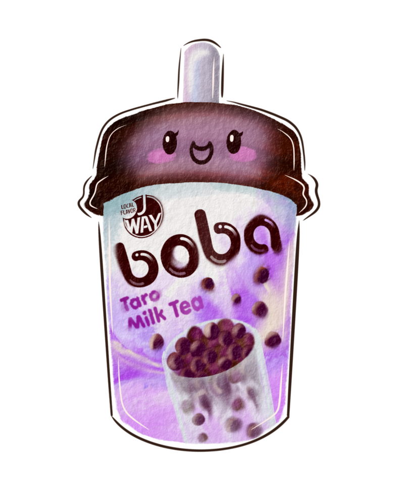 Taro Milk Tea Boba Sticker