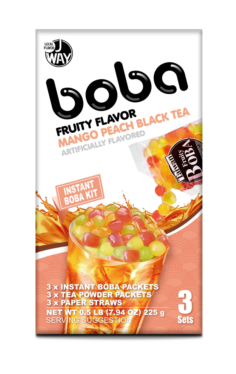 Instant Boba Tea Kit Black Tea, 3 Portions