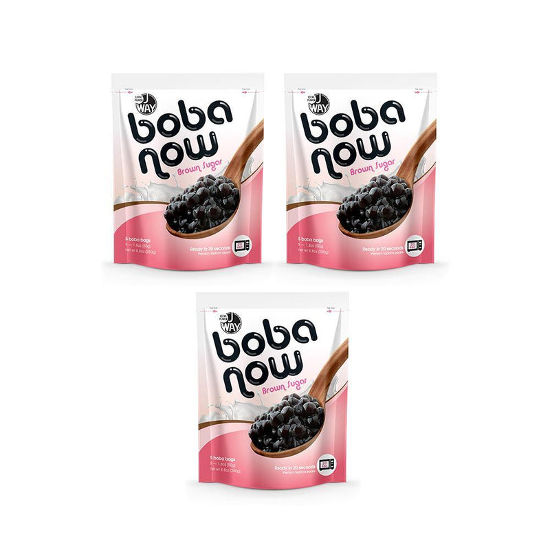 BOBA NOW - BROWN SUGAR FLAVOR BOBA - FAMILY SIZE (3 BAGS) - J WAY FOODS